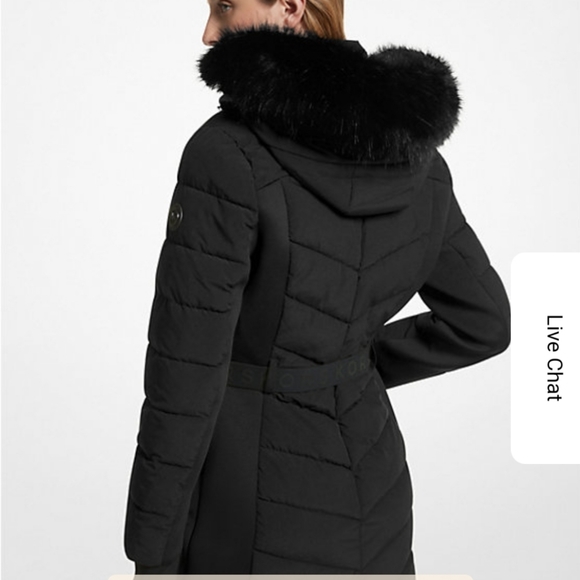 Michael Kors Black Quilted Belted Coat - Picture 2 of 4